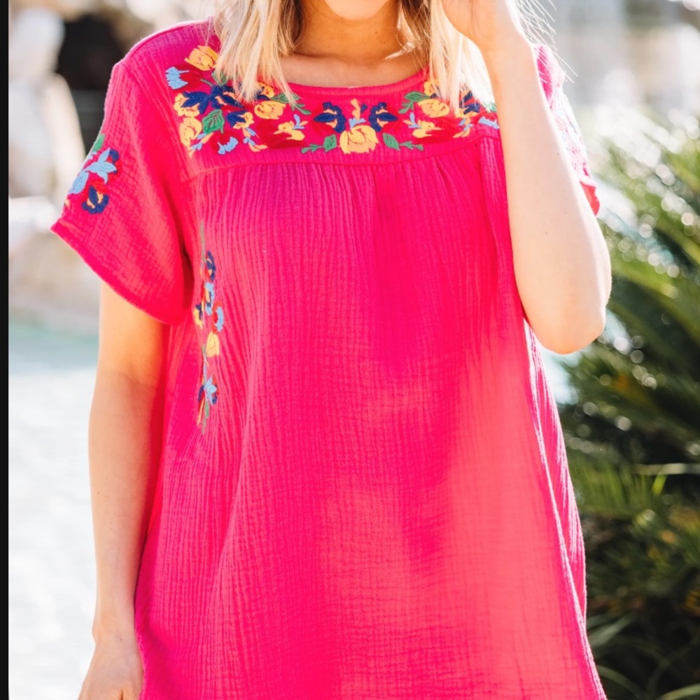 Pink “see and been seen” top